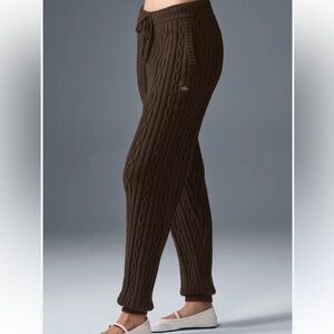 Alo Yoga Cable Knit Winter Bliss Pant Espresso Brown Size XS